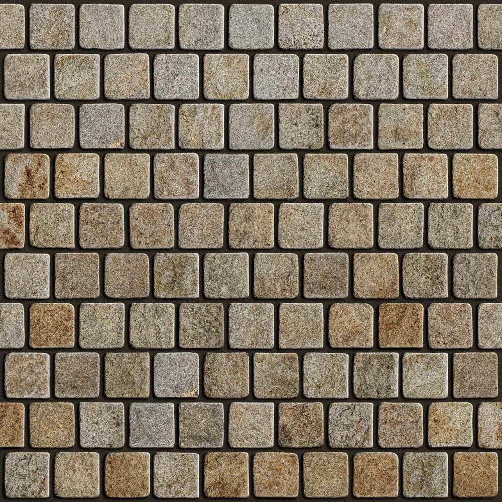 Гранитная брусчатка RKS Slate Vermont 100x100 мм на дорожке | Купить гранитную брусчатку в [Ваш Город] | Мощение, ландшафтный дизайн
