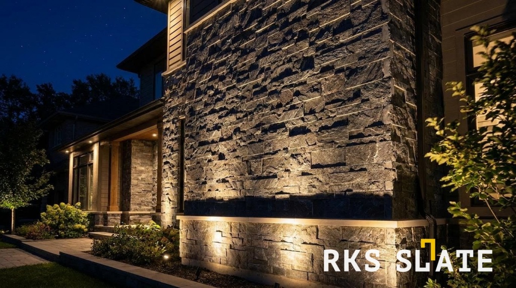 RKS SLATE из кварцита Monsoon Black Rockface