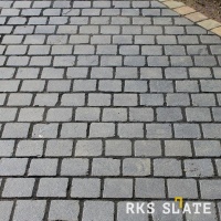 RKS Slate Belgian Black Limestone 200х100 мм. Прочная тротуарная плитка и плитка для пола из натурального известняка. Лучшая цена на плитку из камня известняк